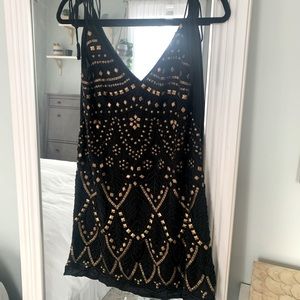 Black Mira dress with gold detail - size M